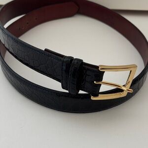 W. Kleinberg Genuine Alligator USA Neiman Marcus Adjustable Belt Black Mens 42